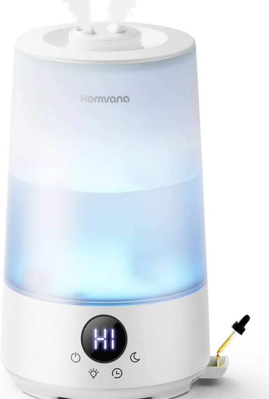 Homvana 3.6L Cool Mist Humidifier for Bedroom, Office & Nursery - Ultra Quiet 16dB, Top-Fill, 34H Runtime, BPA-Free, 7-Color LED, Essential Oil Diffuser for Large Rooms & Plants